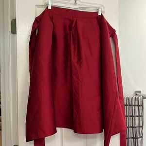 Deep red festive taffeta skirt sz 18